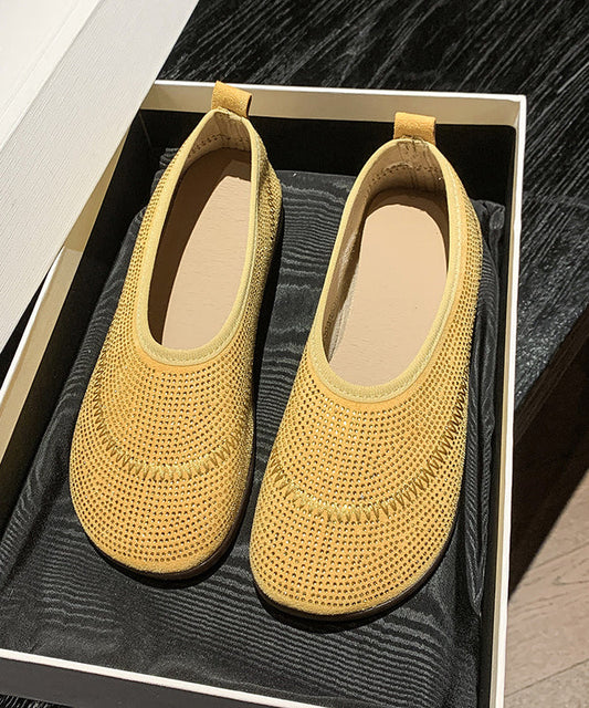 Mesh Loafers Splicing Comfy Yellow Penny Breathable