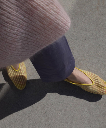 Yellow Women Shoes Mesh Breathable Feet Stylish Splicing Flat