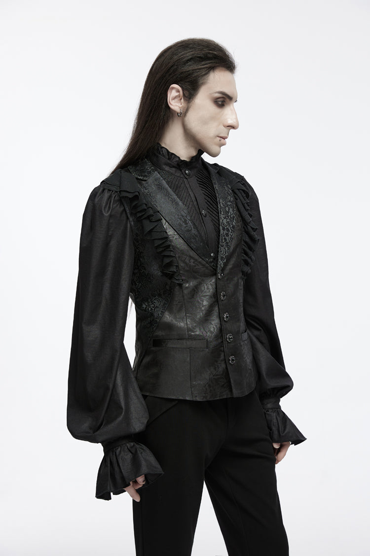 Onyx Ruffle Gothic Sleeveless Vest
