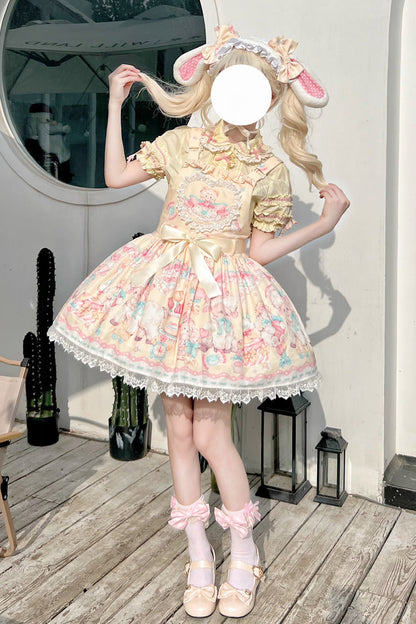 Sunny Sheep Party Bow Accent Lace Sweet Strap Dress