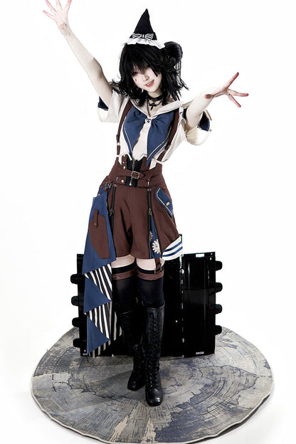 Wonder Equipment Inventor Ouji Punk Lolita Bib Shorts