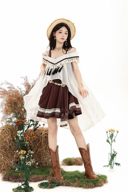 Wilderness Dream Square Collar Embroidered Lolita Jumper Set