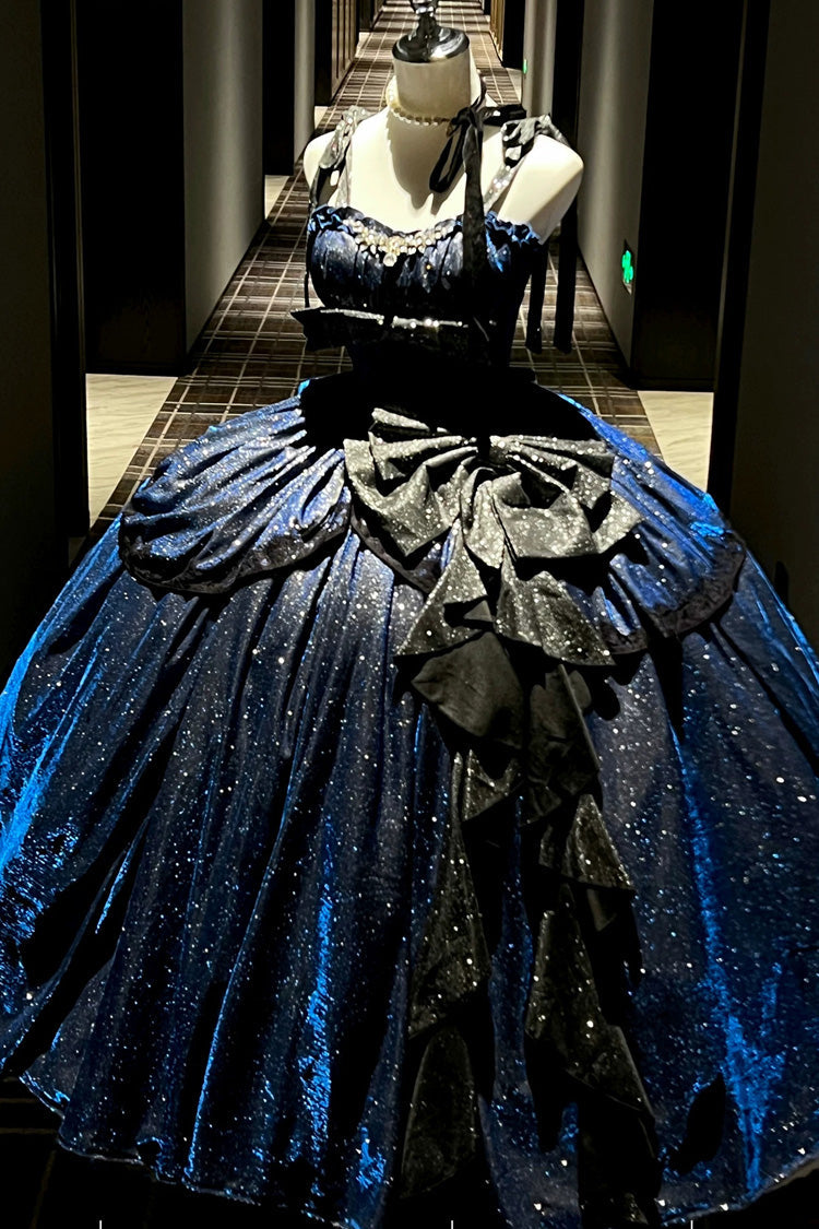 Galaxy of Fallen Tears Glitter Ruffle Asymmetric Sweet JSK