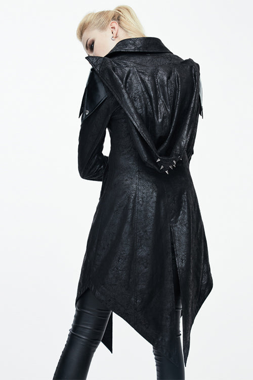 Charcoal Ember Hooded Leather Jacket with Scorched Accents