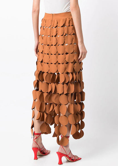 Up Out Skirts Original Hollow Design Orange Zip Summer