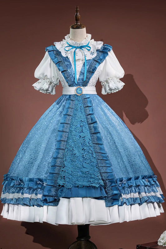 Alice in Dreams Cosplay Ruffle Cardigan Bowknot Lolita Dress Set