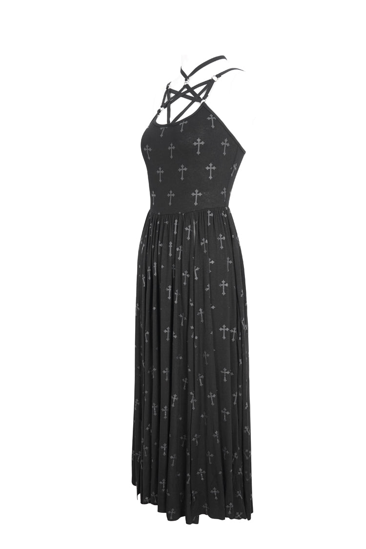 Strappy Split Dark Gothic Dress for Women - Punk Style