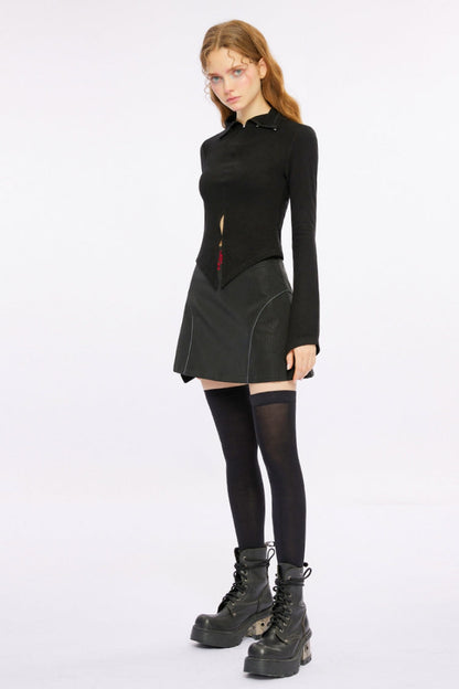 Scream-Hem Gothic Tee - Women's Dark Long-Sleeve