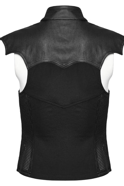 No-Sleeve Knitted Batwing Steampunk Waistcoat