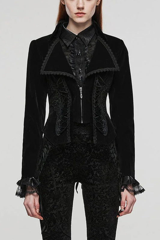 Slim Notch-Lapel Long-Sleeve Tuxedo Jacket for Women in Two Hues - GothicEdge