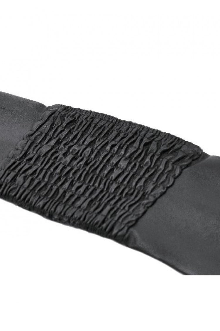 Women's Punk Leather Belt with Eyelet Buckle, Zipper and Side Pouches