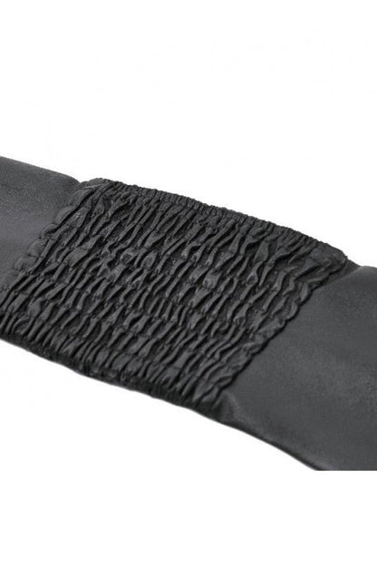 Women's Punk Leather Belt with Eyelet Buckle, Zipper and Side Pouches