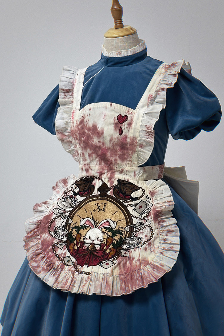 Azure Dark Fairy Tale Alice Long Sleeve Ruffle Gothic Lolita Gown