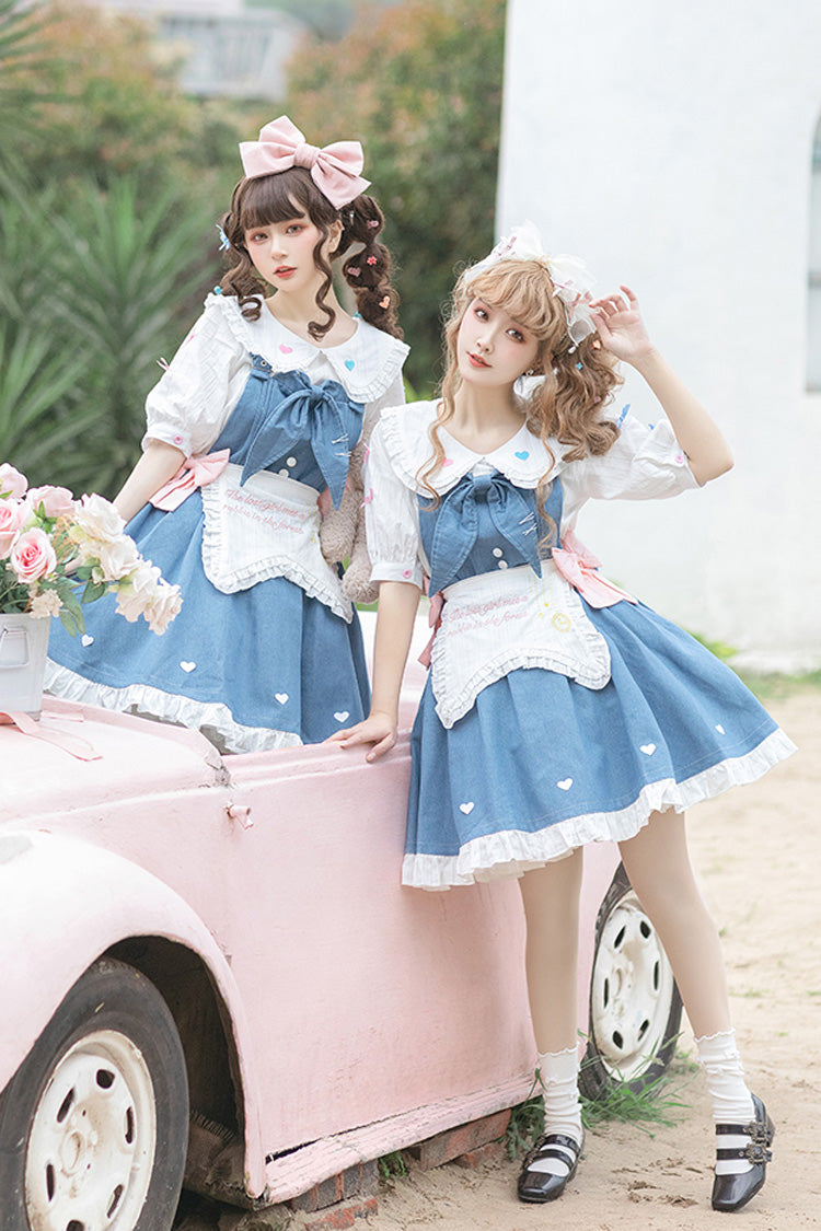 Azure Cowboys Are Busy Ruffle Bow Sweet Lolita Strap Gown