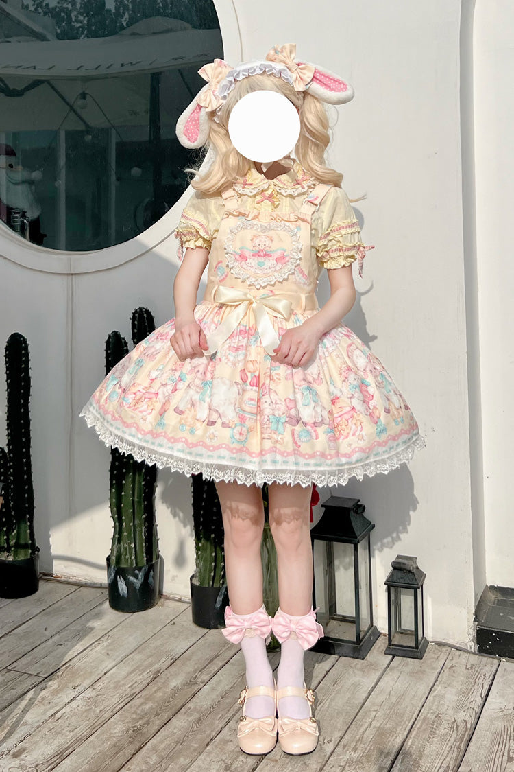 Sunny Sheep Party Bow Accent Lace Sweet Strap Dress