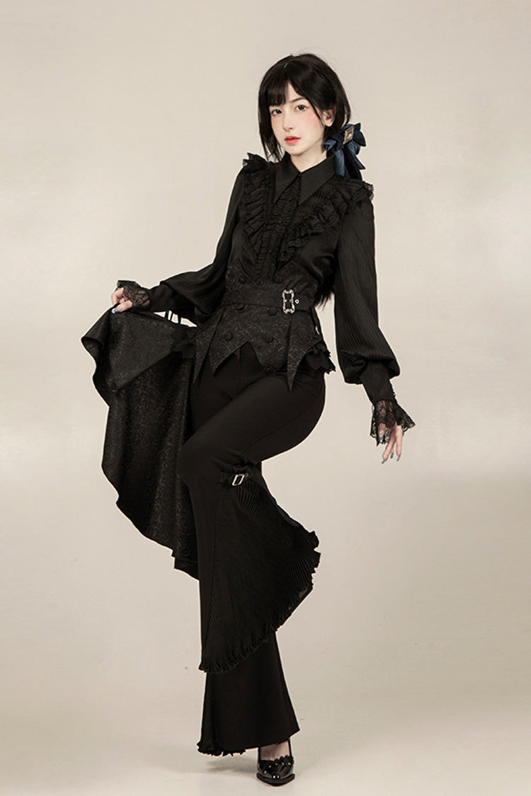 Ebony Long-Sleeve Pirate Style Gothic Trousers - Gold Hunter