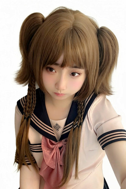Brown Milk Tea Twin Ponytails Lolita Wig Set