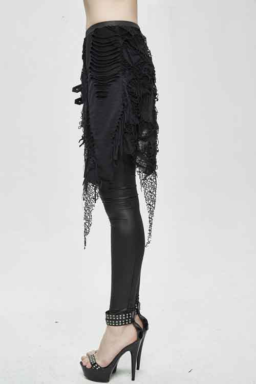 Women's Pants and Sexy Leggings with Ripped Skirt Faux Two-Piece Look