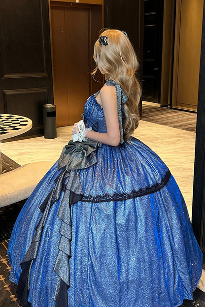 Galaxy of Fallen Tears Glitter Ruffle Asymmetric Sweet JSK