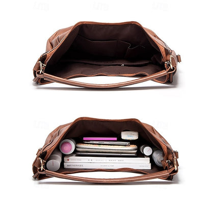 Set Women's Leather Bag Hobo with Matching Wallet Faux