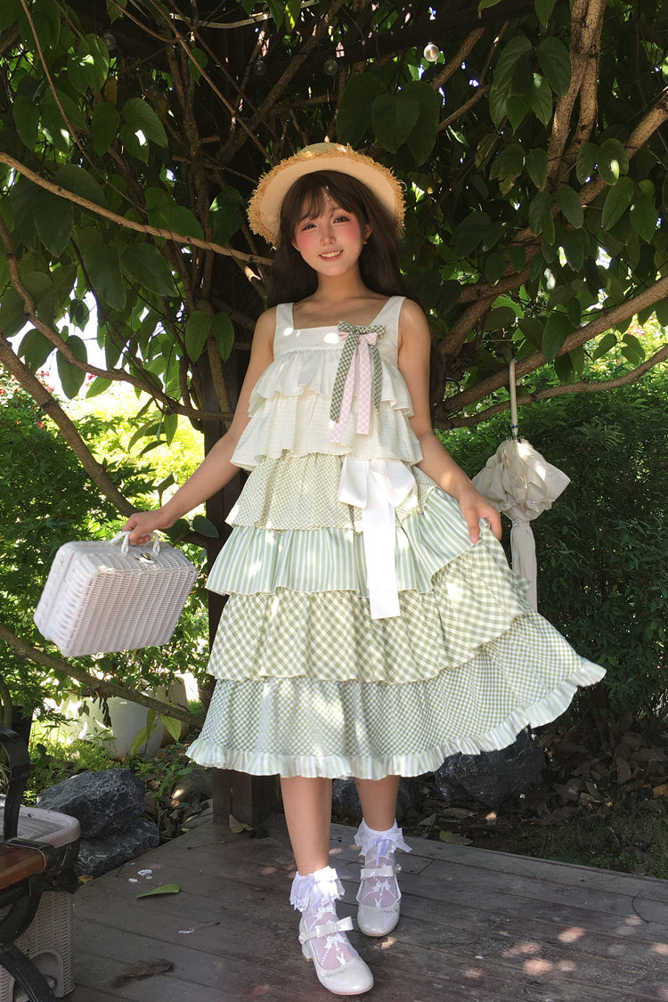 Emerald Forest Multi-Layered Ruffle Holiday Sweet JSK Dress