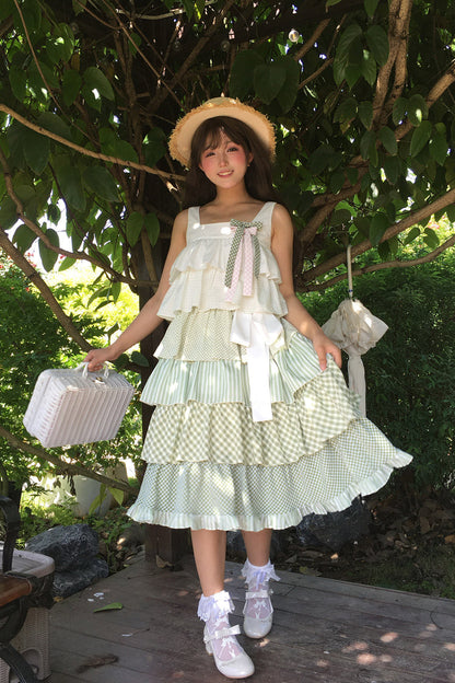 Emerald Forest Multi-Layered Ruffle Holiday Sweet JSK Dress
