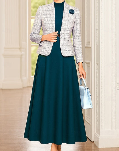 Dress Piece Mother Elegant Formal Two Bride of Sets the