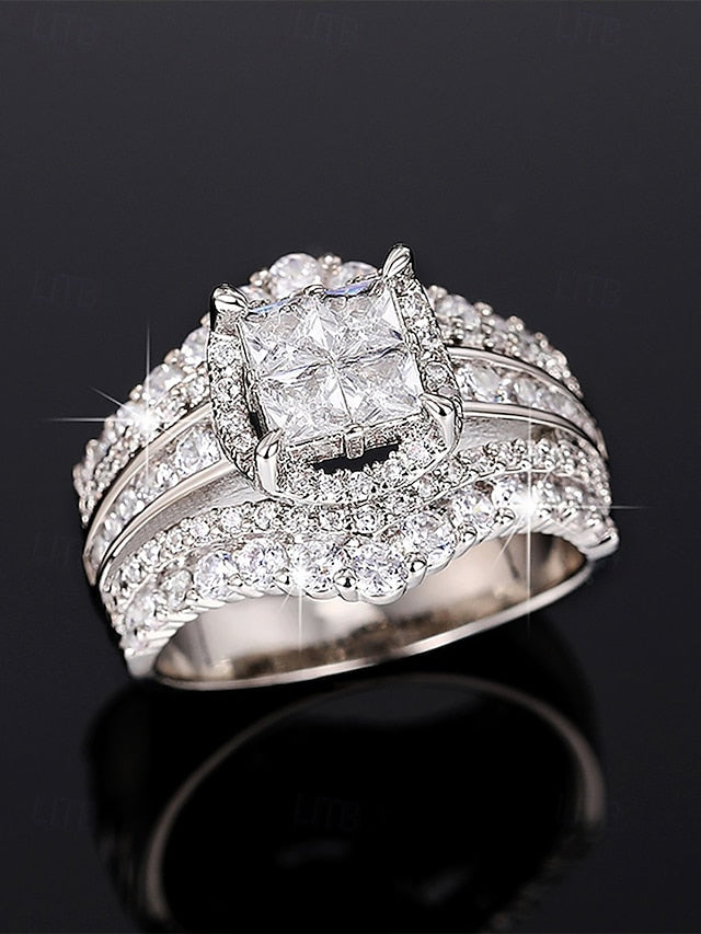 Zirconia Cubic Luxury Ring Wedding with Set