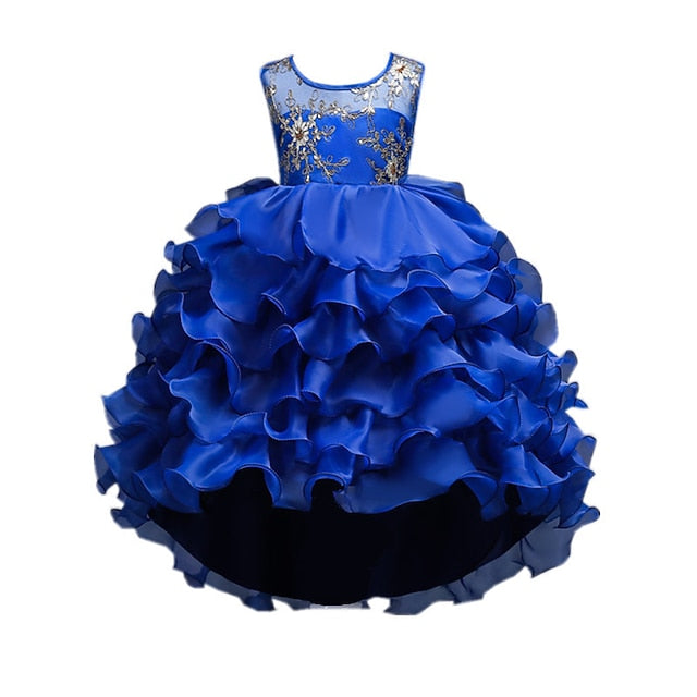 Floral Party 4-13 Dress Girls' Kids Ruffle Wedding Summer