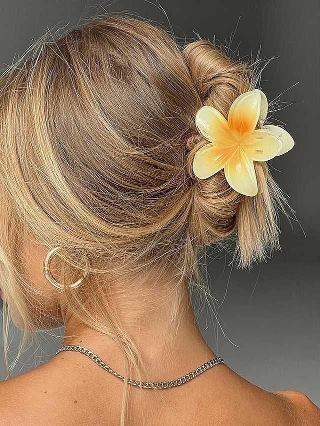 6PCS Hair Tropical Resin – Clips Plumeria Hawaiian Flower