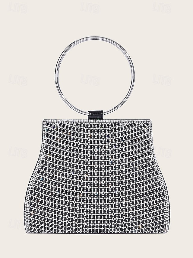 Gold Clutch Handle Elegant – Ring Evening Crystal with