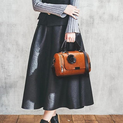 Handbag Vintage-Style Faux Leather Floral Women's with