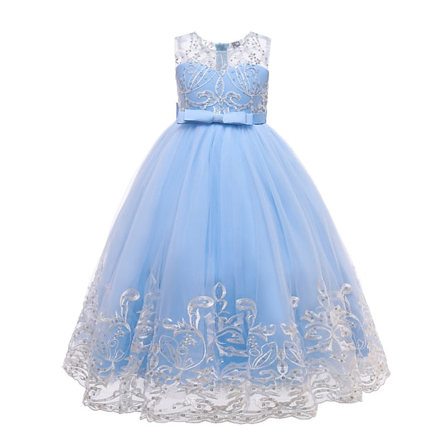 Girls' Christening Flower Kids Wedding Dress Sleeveless