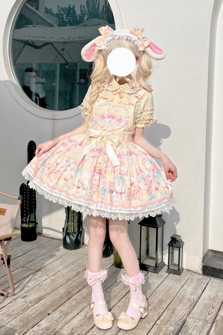 Sunny Sheep Party Bow Accent Lace Sweet Strap Dress