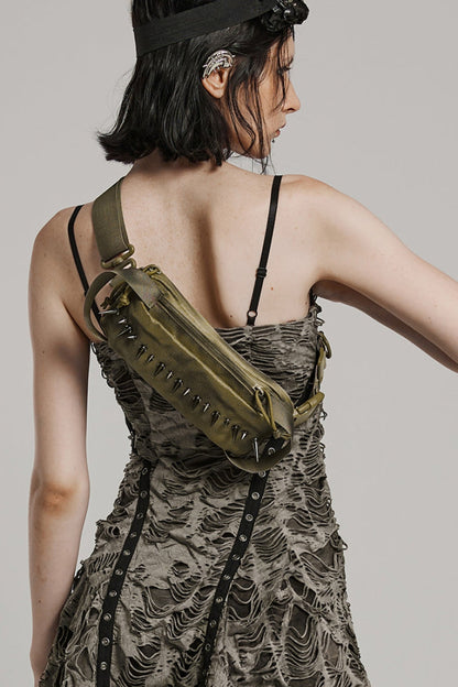 Military Rivets Steampunk Shoulder Bag for Women
