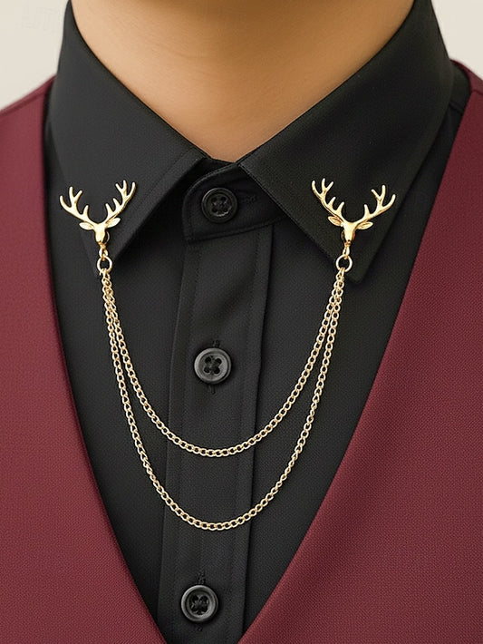 Collar Alloy Reindeer Men's Christmas – Elegant Pins