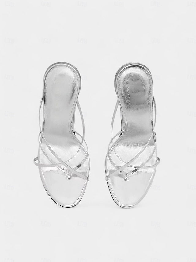 Gold Sandals Flat Metallic Unique Sculpted Heel with Design -