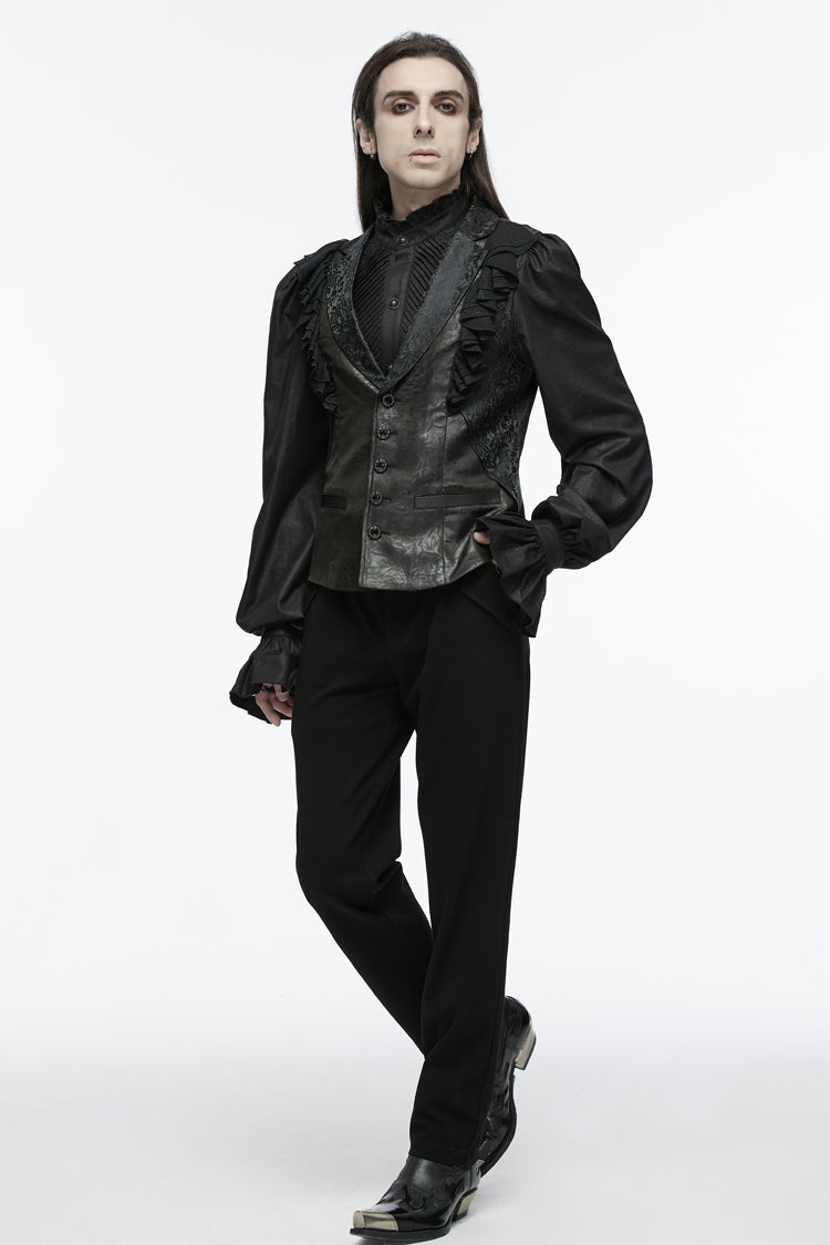 Onyx Ruffle Gothic Sleeveless Vest