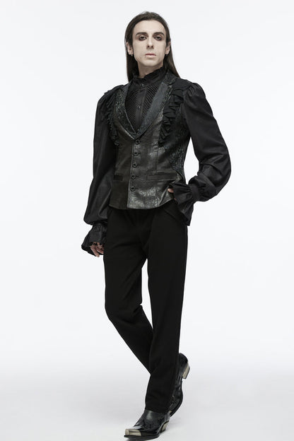 Onyx Ruffle Gothic Sleeveless Vest