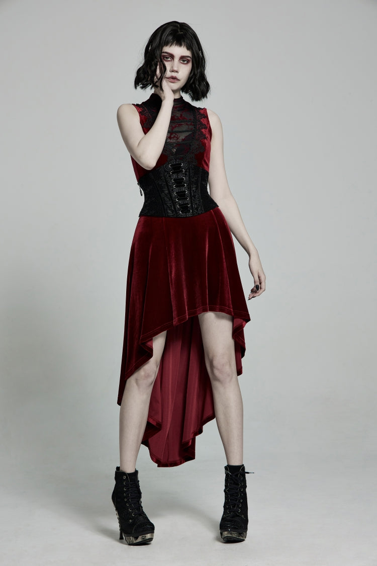 Women's Corset with Lace-Up and Slim Fit in Black Jacquard
