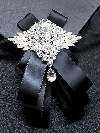 Bow Ribbon Luxury - Pin Crystal Elegant Brooch Tie Men's