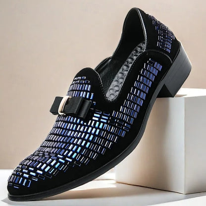 Elegant Strap Loafers Silver and Men's Prom Woven – Monk