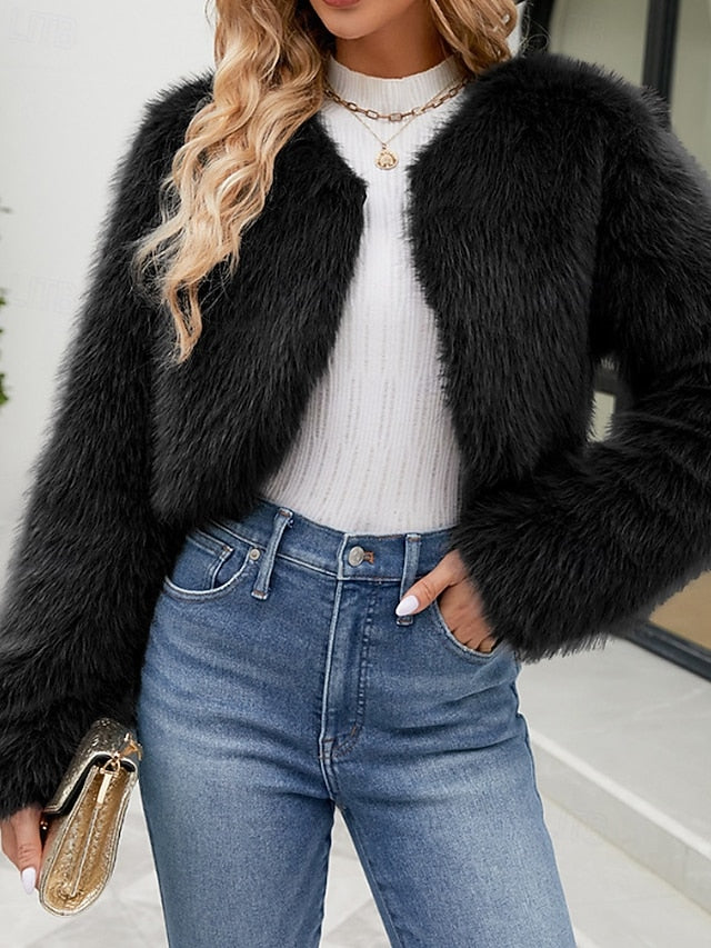 Winter Comfortable Faux Fur Furs Warm Women's Coat