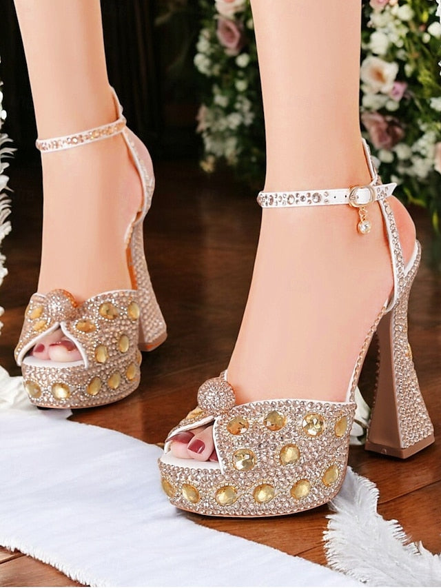 with Sandals Women's Glamorous Platform Crystal-Embellished