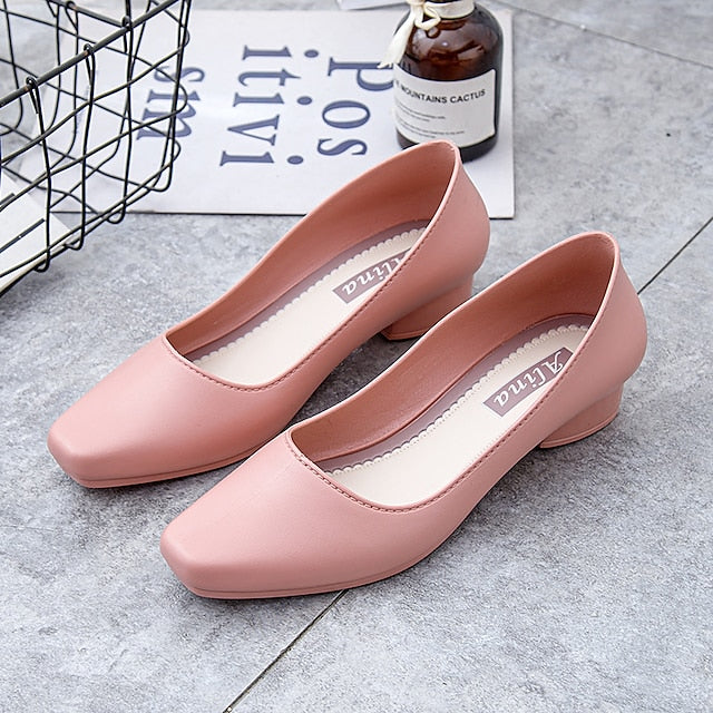 Slip-On Toe Low Black Heel Women's – Classic Pumps Round