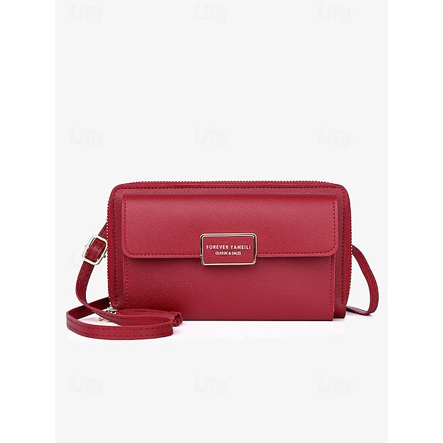 Phone Leather PU Crossbody Wristlet Mobile Bag Women's