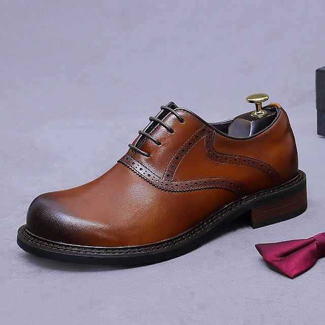 First Genuine Leather Shoes- Layer Men's Oxford