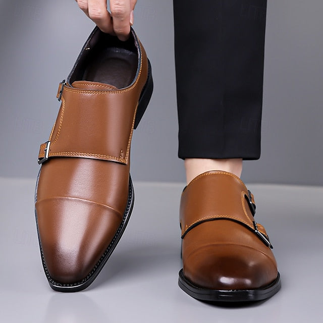 Shoes – Elegant Strap Double Leather Men's Monk