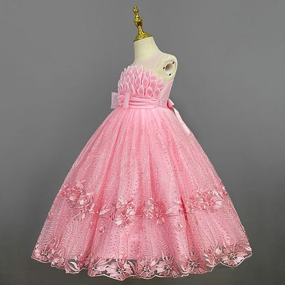 Kids Girl Solid Colored Dress Girls' Flower