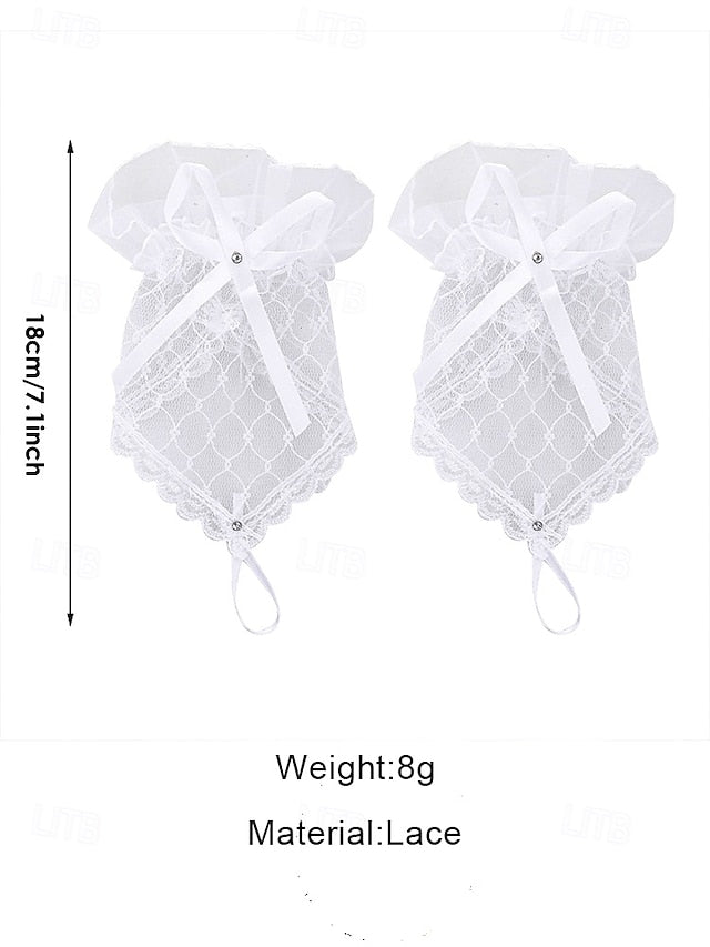 Bridal Wedding White Gloves Lace Fingerless – Elegant